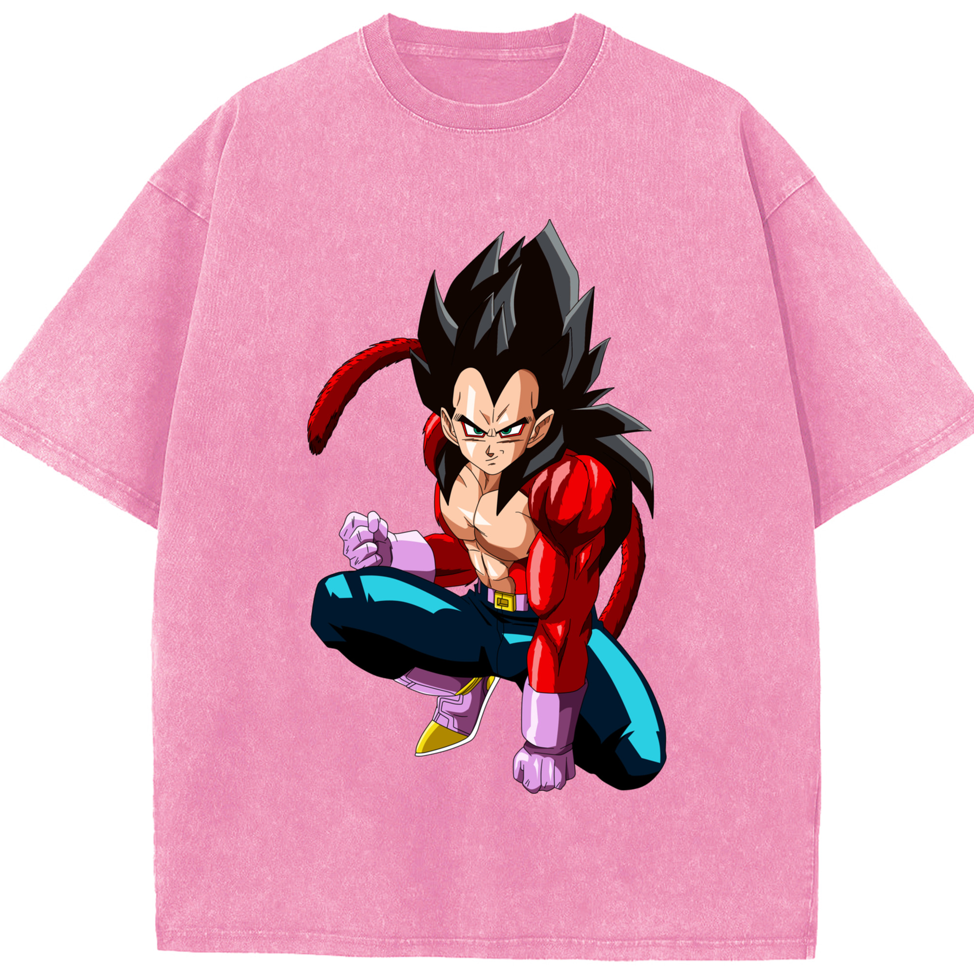 （画像用） ドラゴンボール ベジータ四世（Bejīta Yonsei）DRAGON BALL Vegeta IV 綿100% ヴィンテージ風 半袖Tシャツ（フロントプリント）